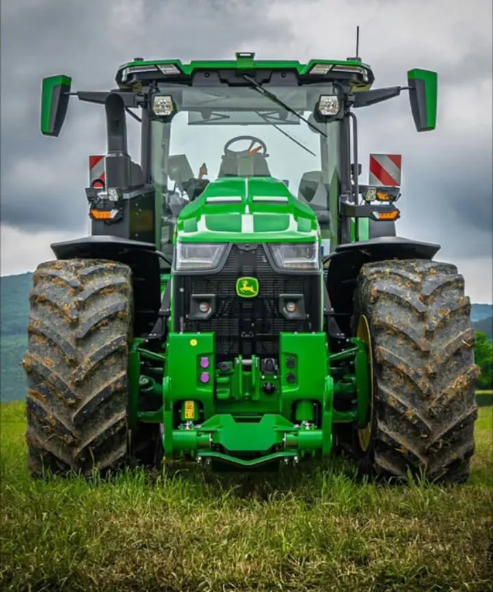 John Deere tractor working on large scale farm in Kenya