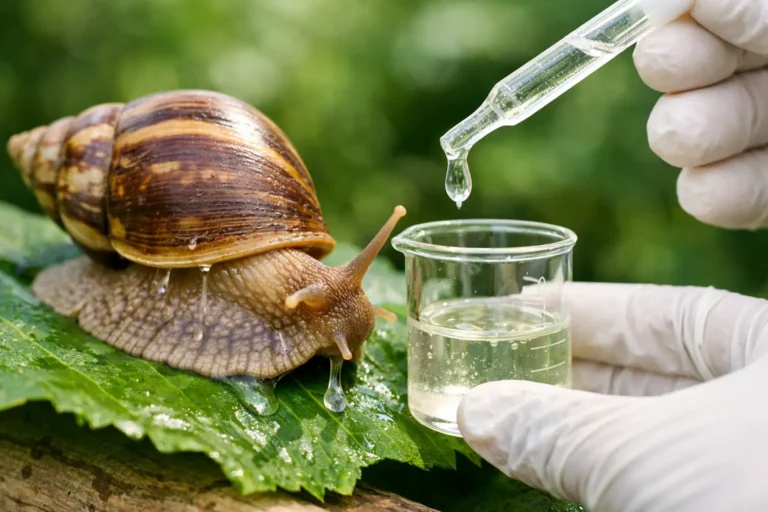 Snail mucin extraction from Giant African land snail used in snail farming in Kenya 2026
